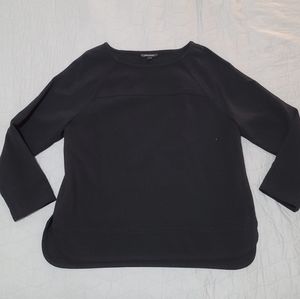 Women's Banana Republic Oversized Long Sleeve Thick Blouse - Black, Size XL